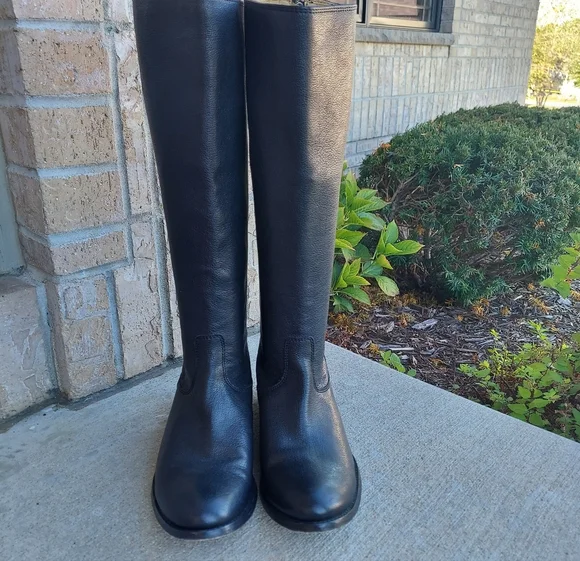 Frye Melissa Black Leather Boots Women's Size 8.5 - Picture 2 of 8